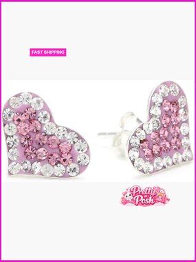 Crystal Pave Stud Earrings Post Back Closure